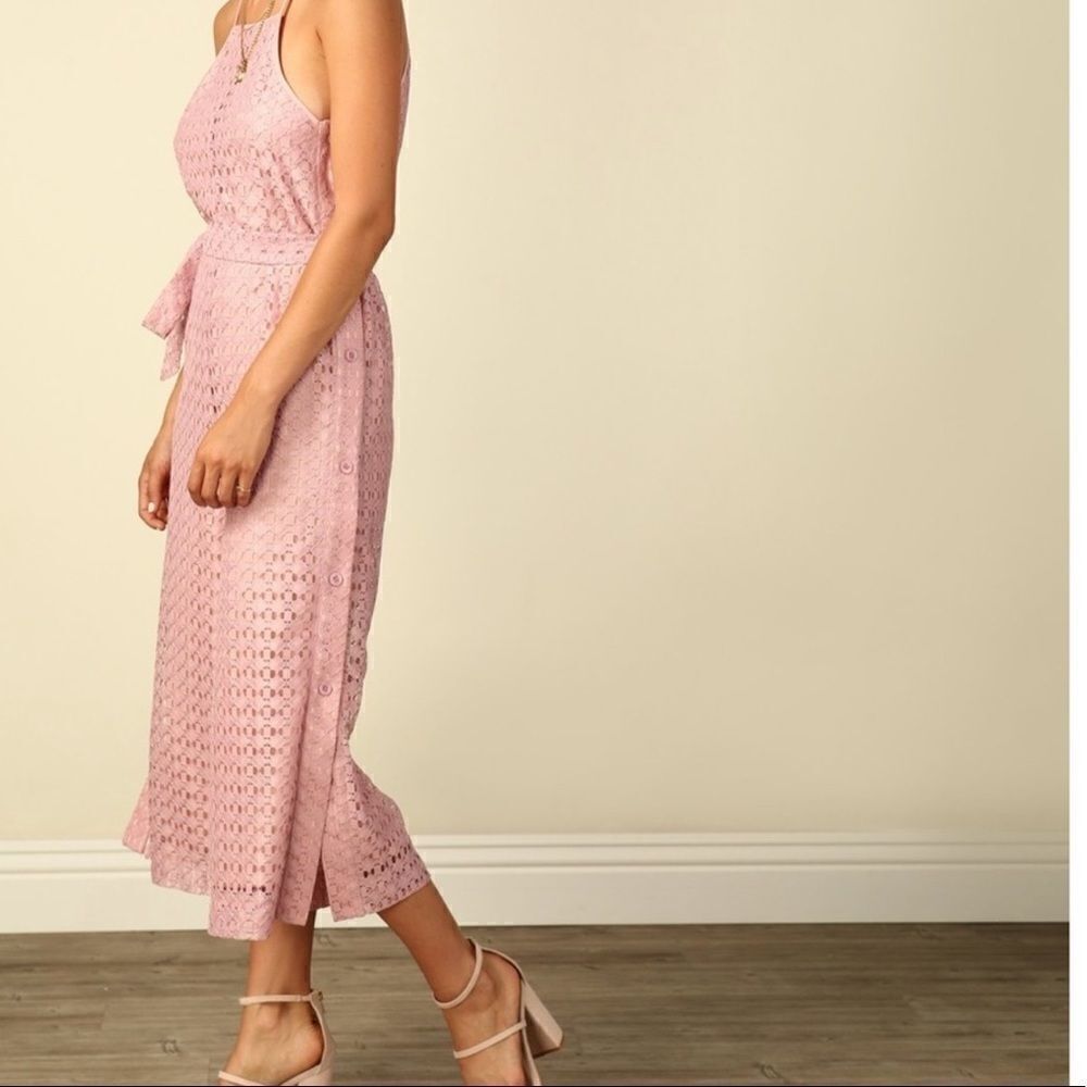 LINE & DOT Sleeveless Belted Pink Jumpsuit.Sz S,M - Picture 3 of 14